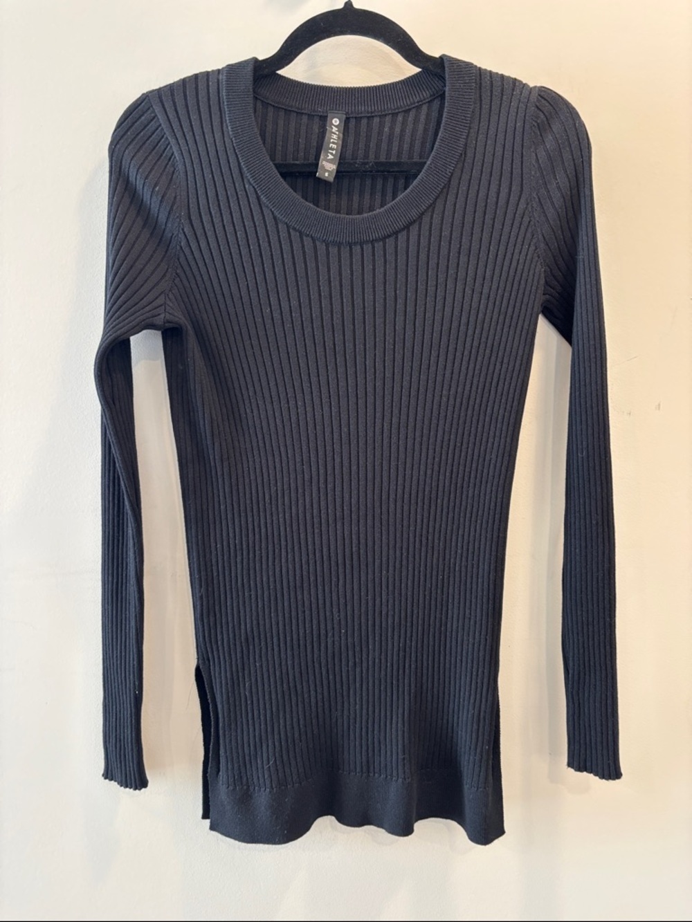 ATHLETA Lincoln Park Sweater Ribbed Tunic Length Long Sleeve Top Size Small